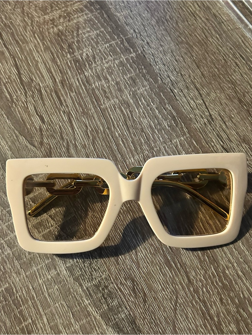 Women’s Cream Square Sunglasses - Unbranded